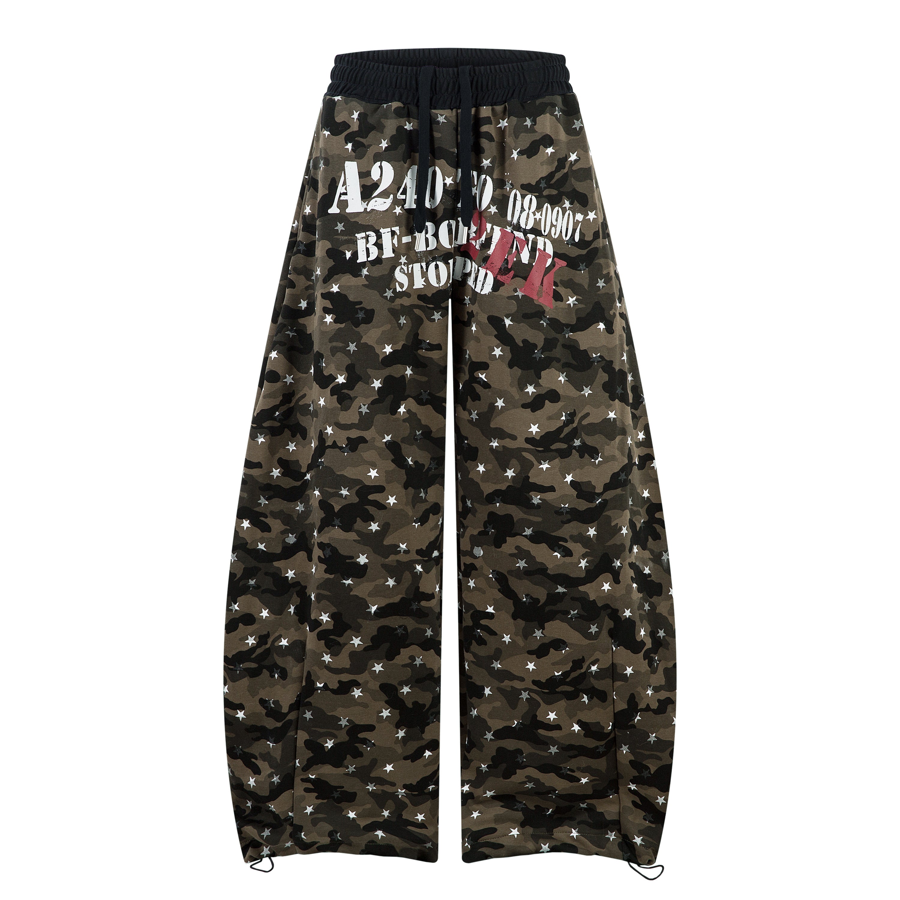Camo Storm | Printed Drawstring Cargo Pants