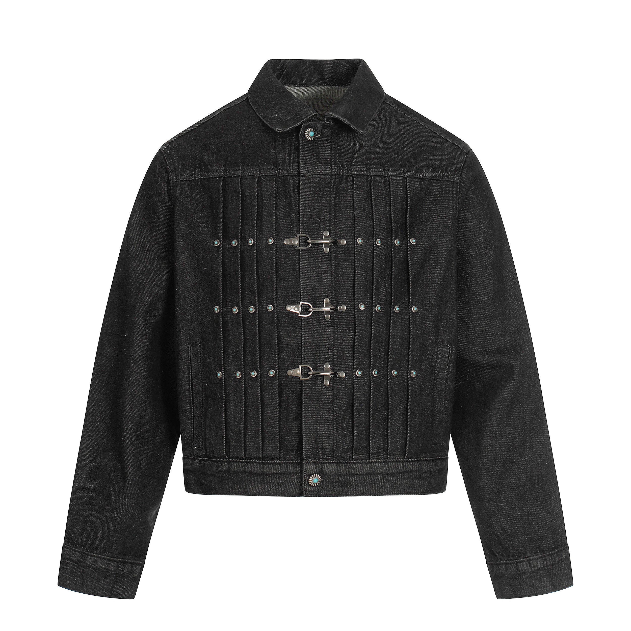 Fortune Grip | Buckled Washed Denim Jacket