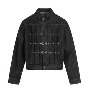Fortune Grip | Buckled Washed Denim Jacket
