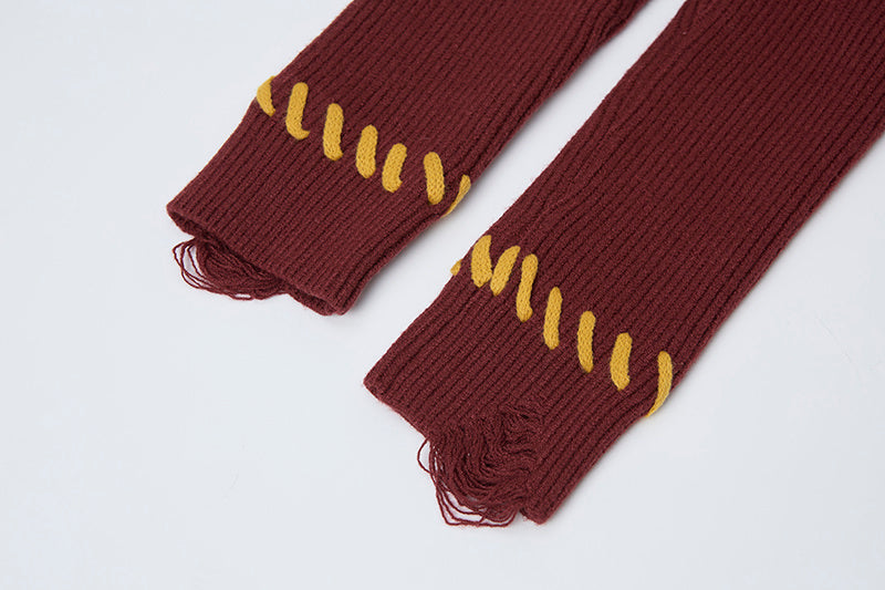 Varsity Twist | Zip-Up Ribbed Knit Cardigan