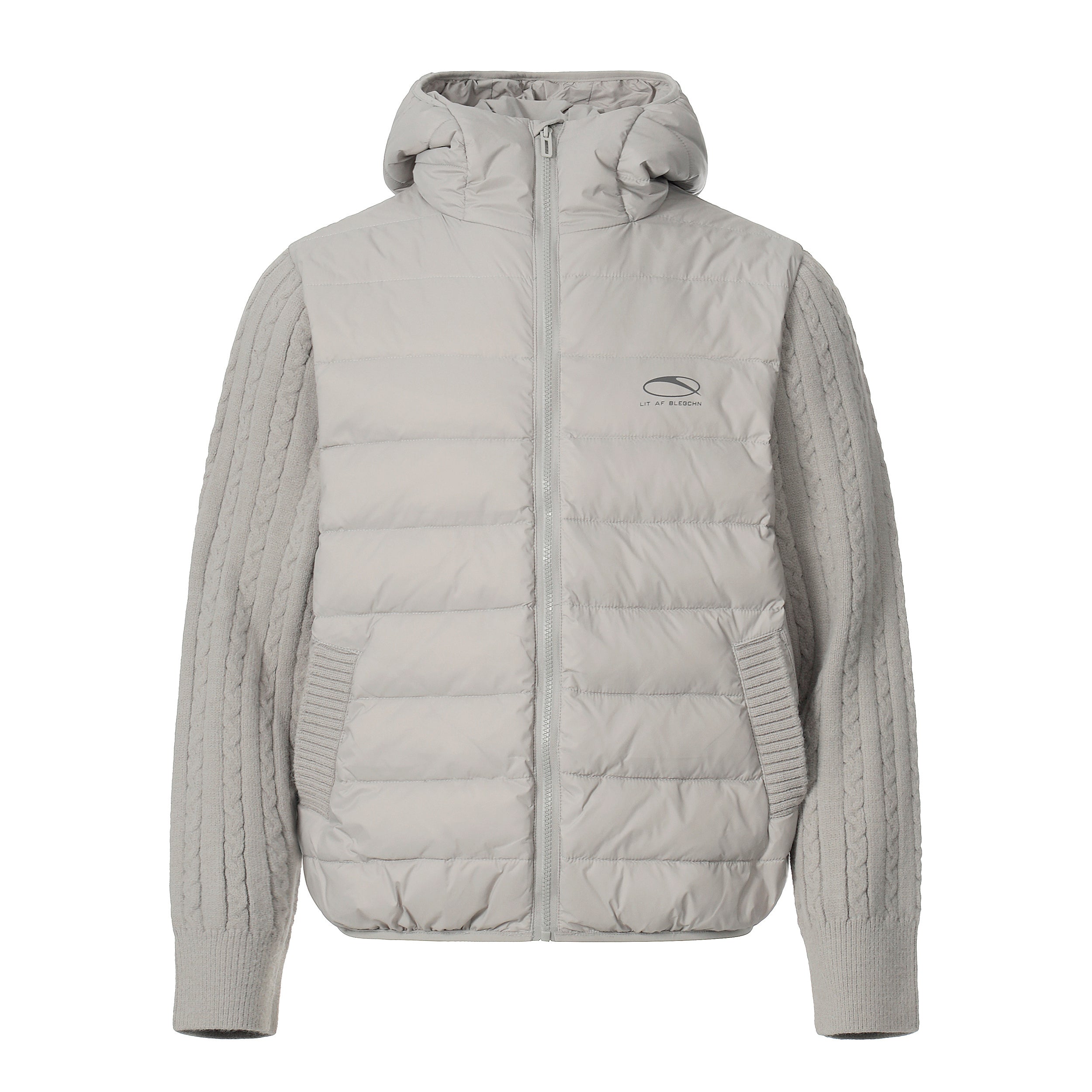 Hybrid Knit-Sleeve | Hooded Puffer Jacket