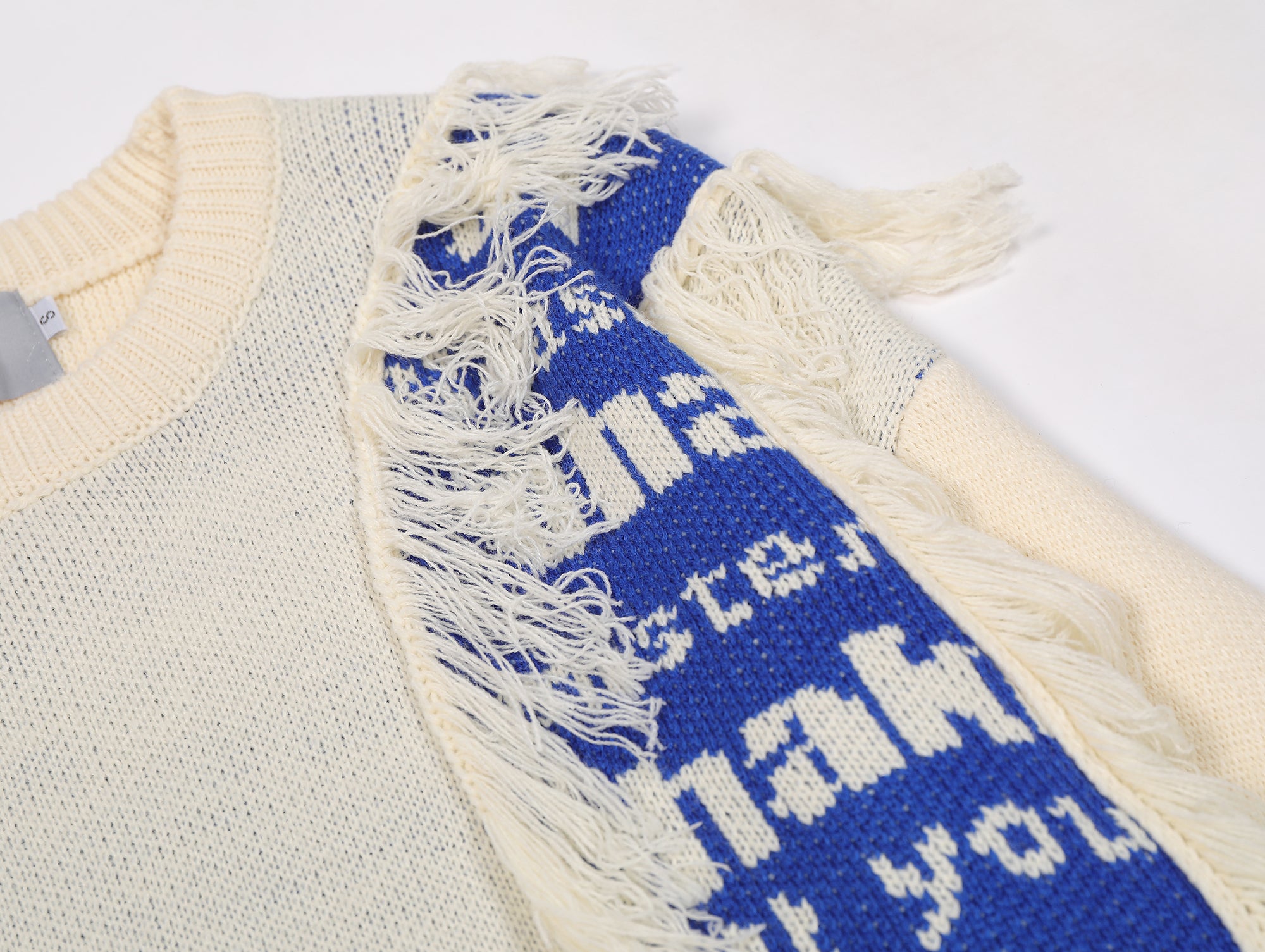 Tassel Groove | Textured Patchwork Sweater - Santo