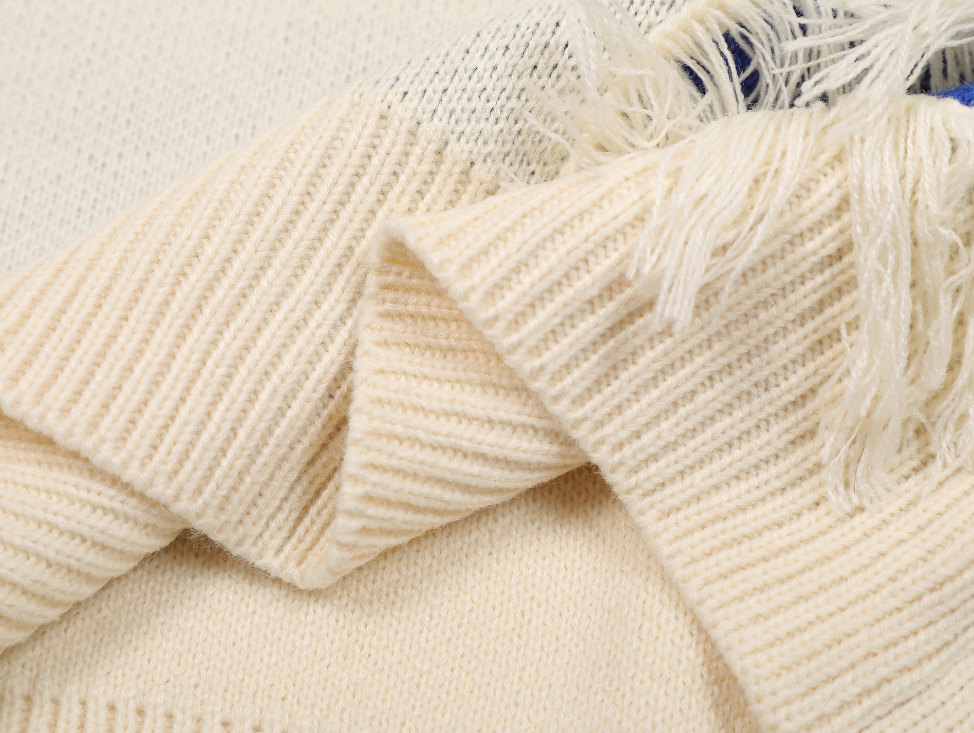 Tassel Groove | Textured Patchwork Sweater - Santo