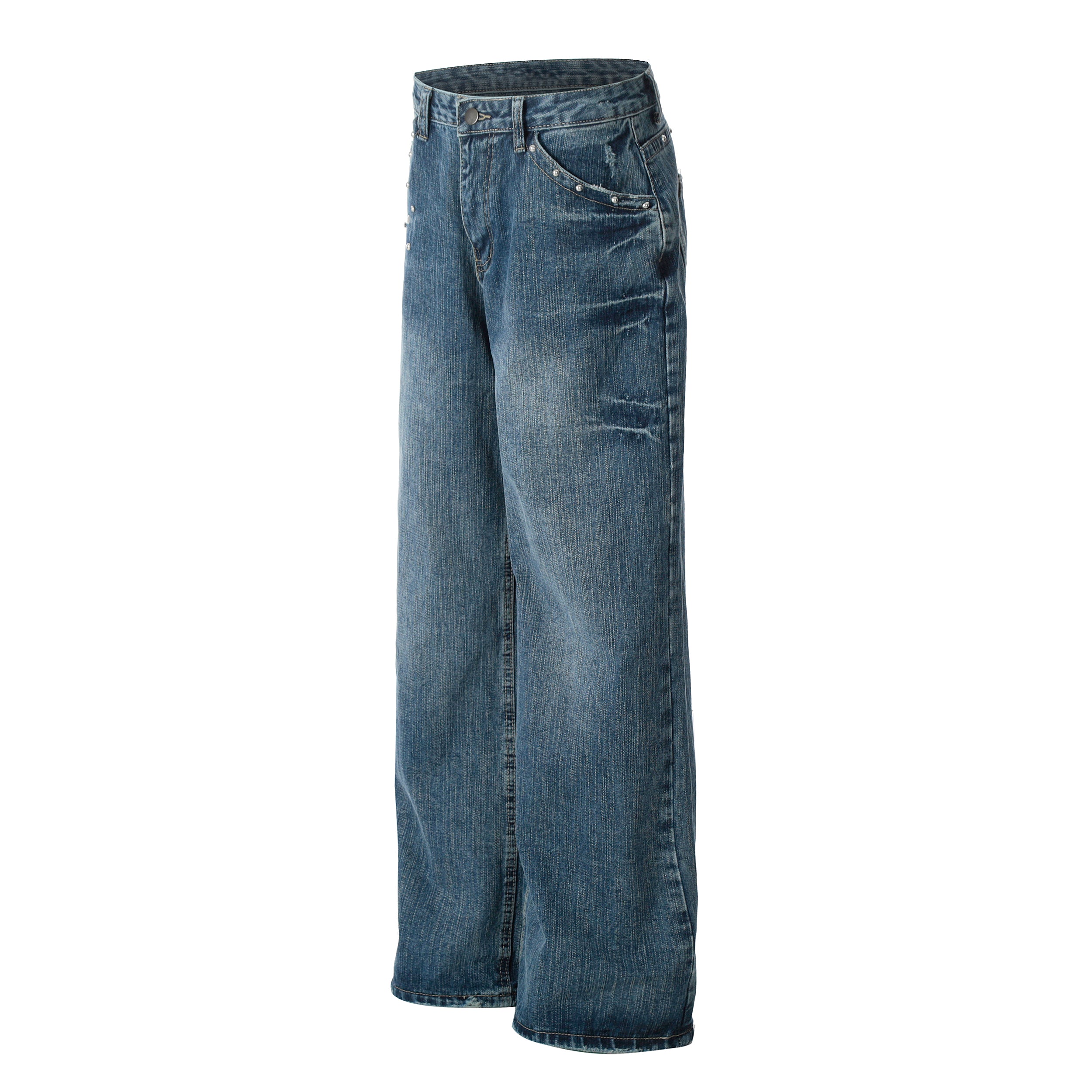 Studded Vintage Denim | Straight Jeans - Santo
