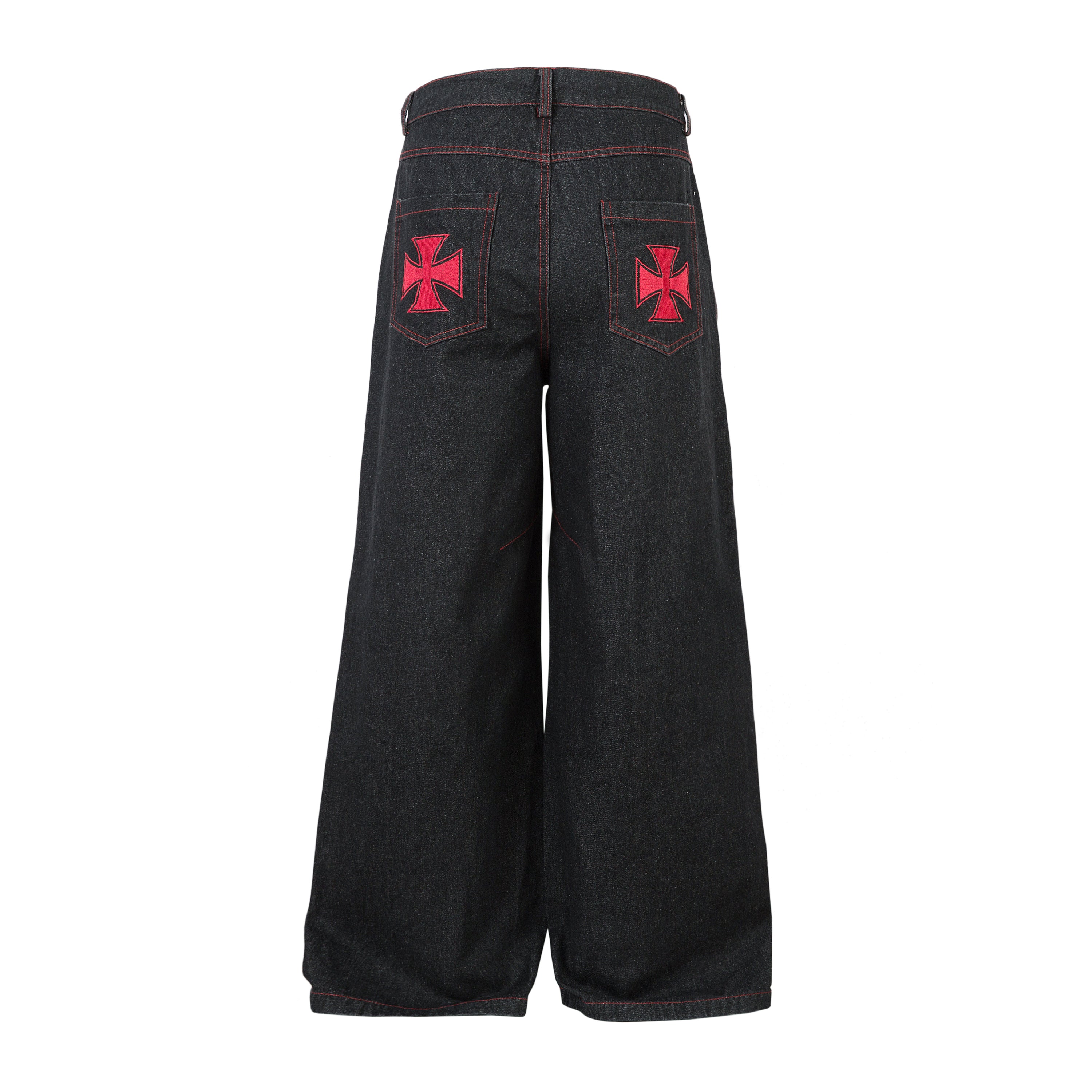 Iron Cross Embroidered | Baggy Jeans