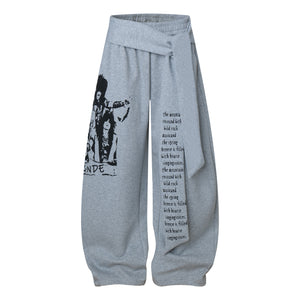 Stage Riot | Wide-Leg Printed Drawstring Pants