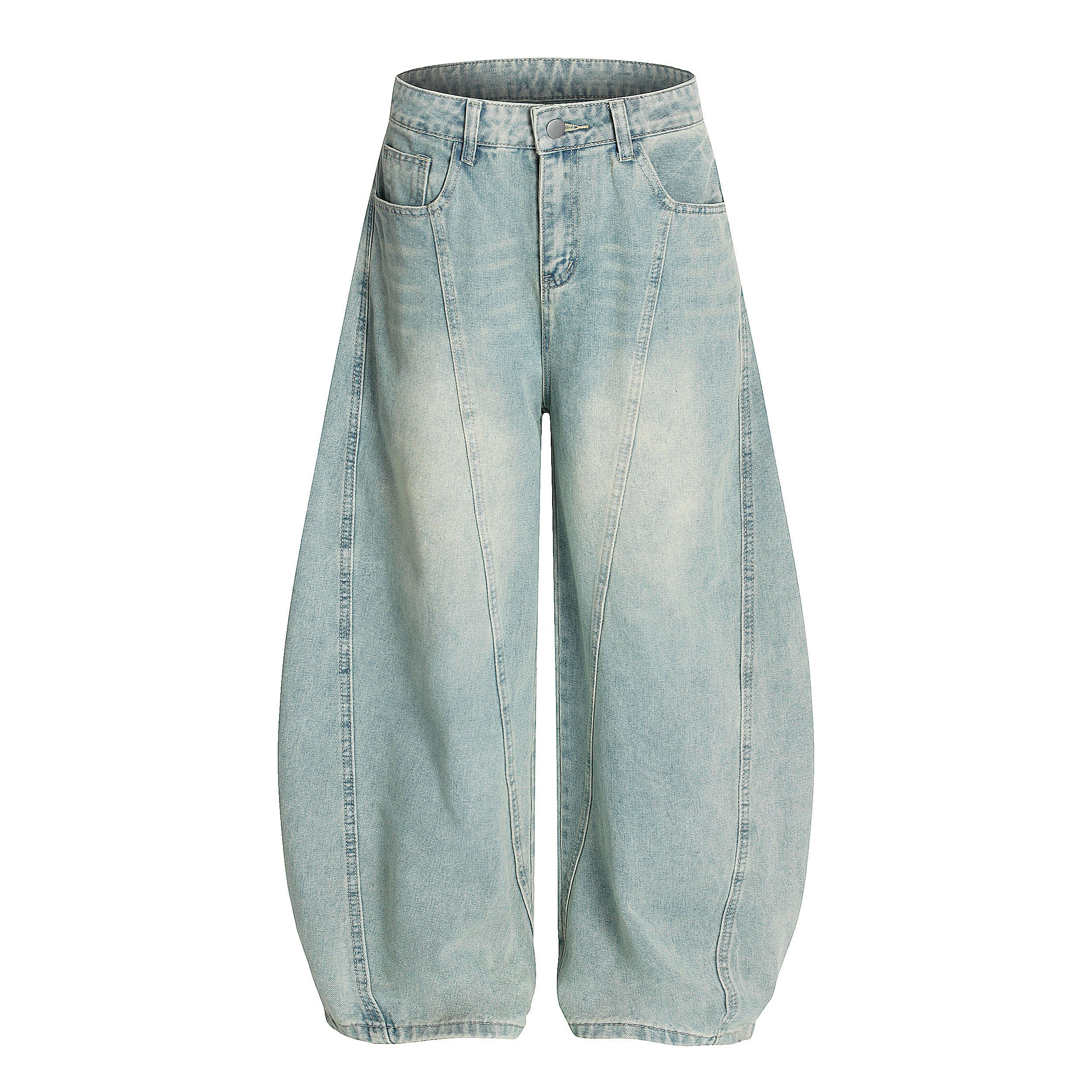 Winter Sky | Knitted Wide-Leg Denim Pants