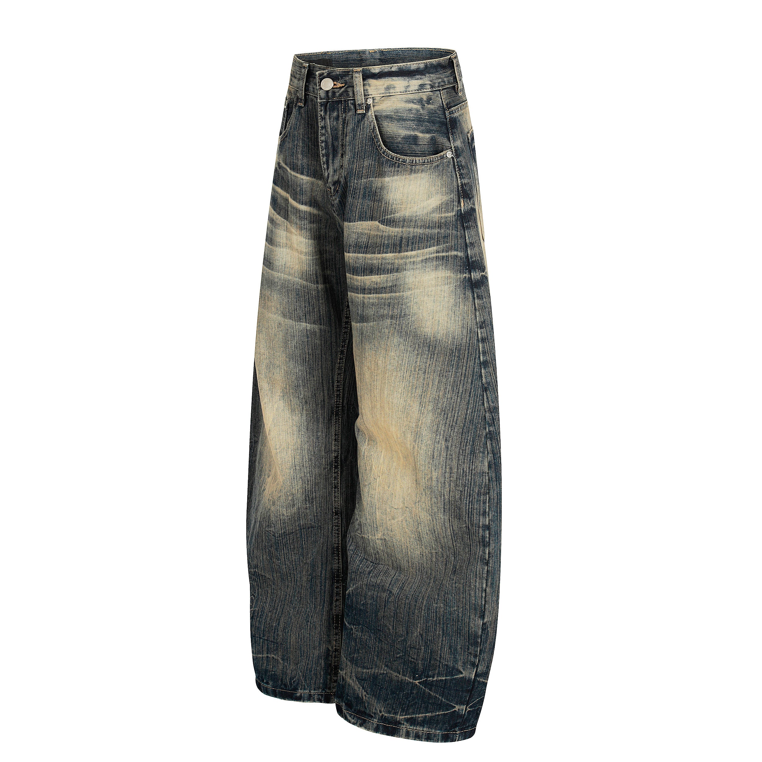 Echo Fade | Distressed Wash Wide-Leg Jeans