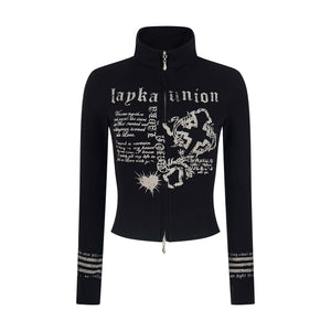 Union Print | Zip-Up Moto Graphic Top