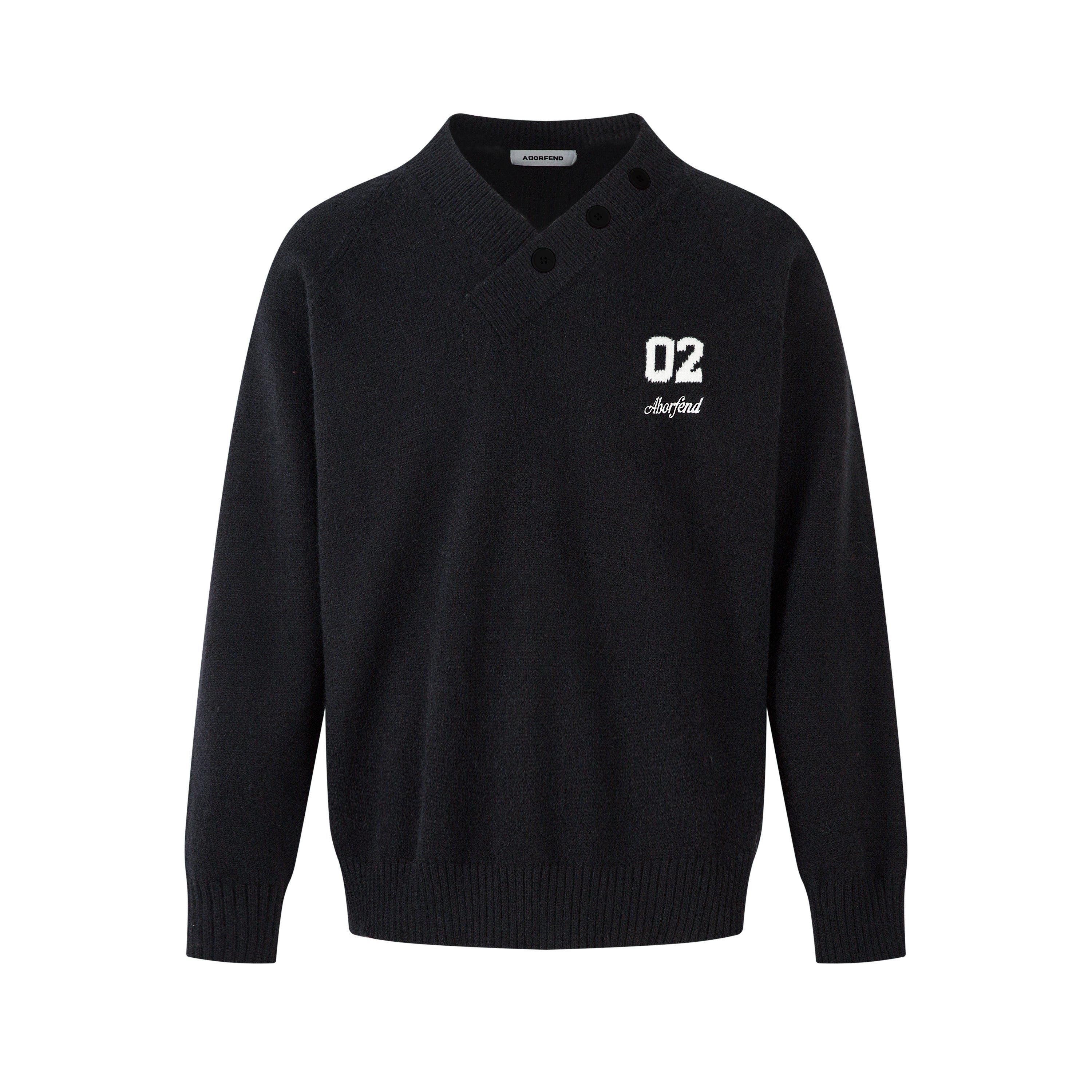 Varsity Button | Mock Neck Knit Sweater