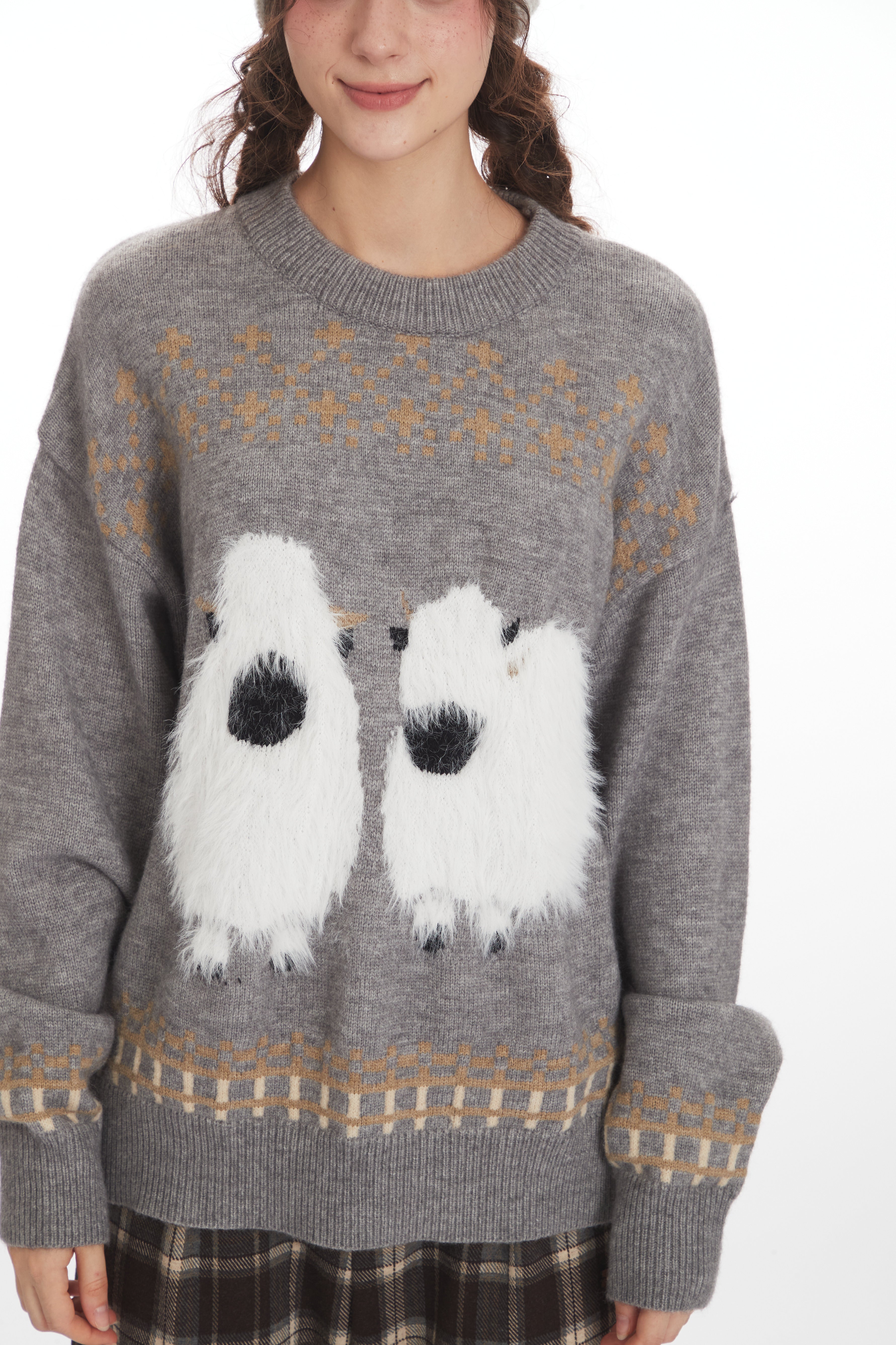 Woolly Pair | Fuzzy Sheep Knit Jumper