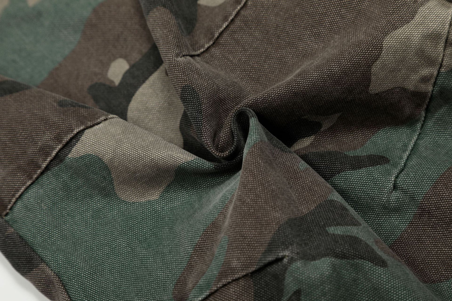 Retro Double Waist Camouflage Barrel Pants