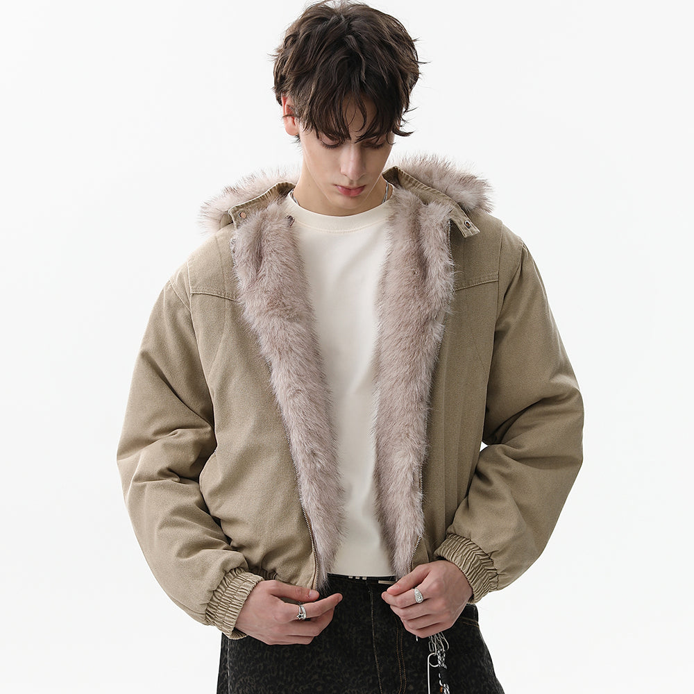 Denim Textured | Fur Streetwear Jacket