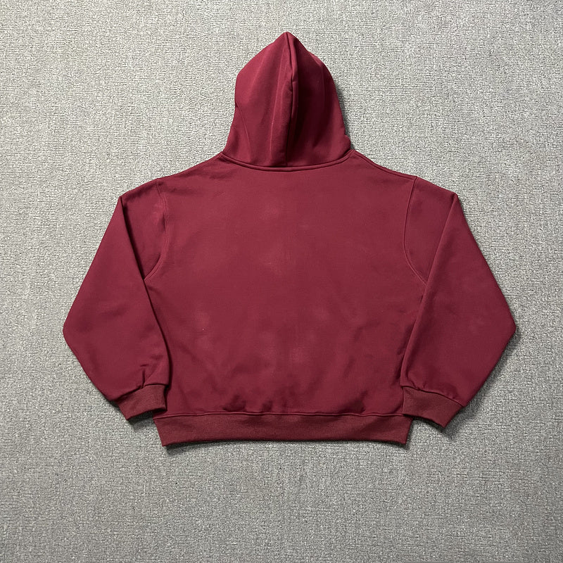 Minimalist Wine Red | Zip-Up Hoodie