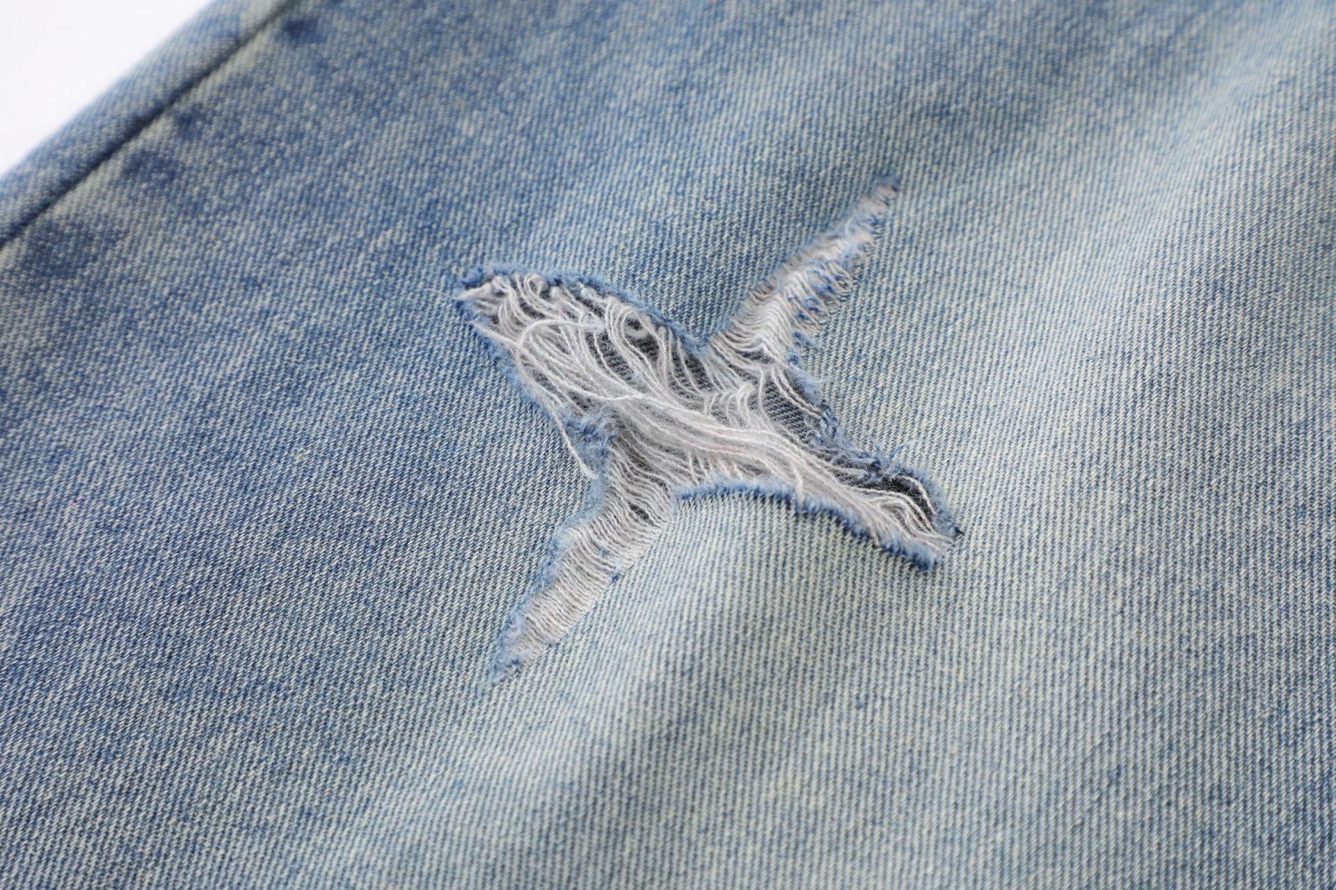 Light Wash | Vintage Ripped Baggy Jorts - Santo