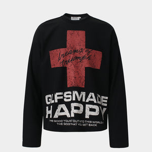 Distressed Cross Graphic | Punk Sweatshirt - Santo