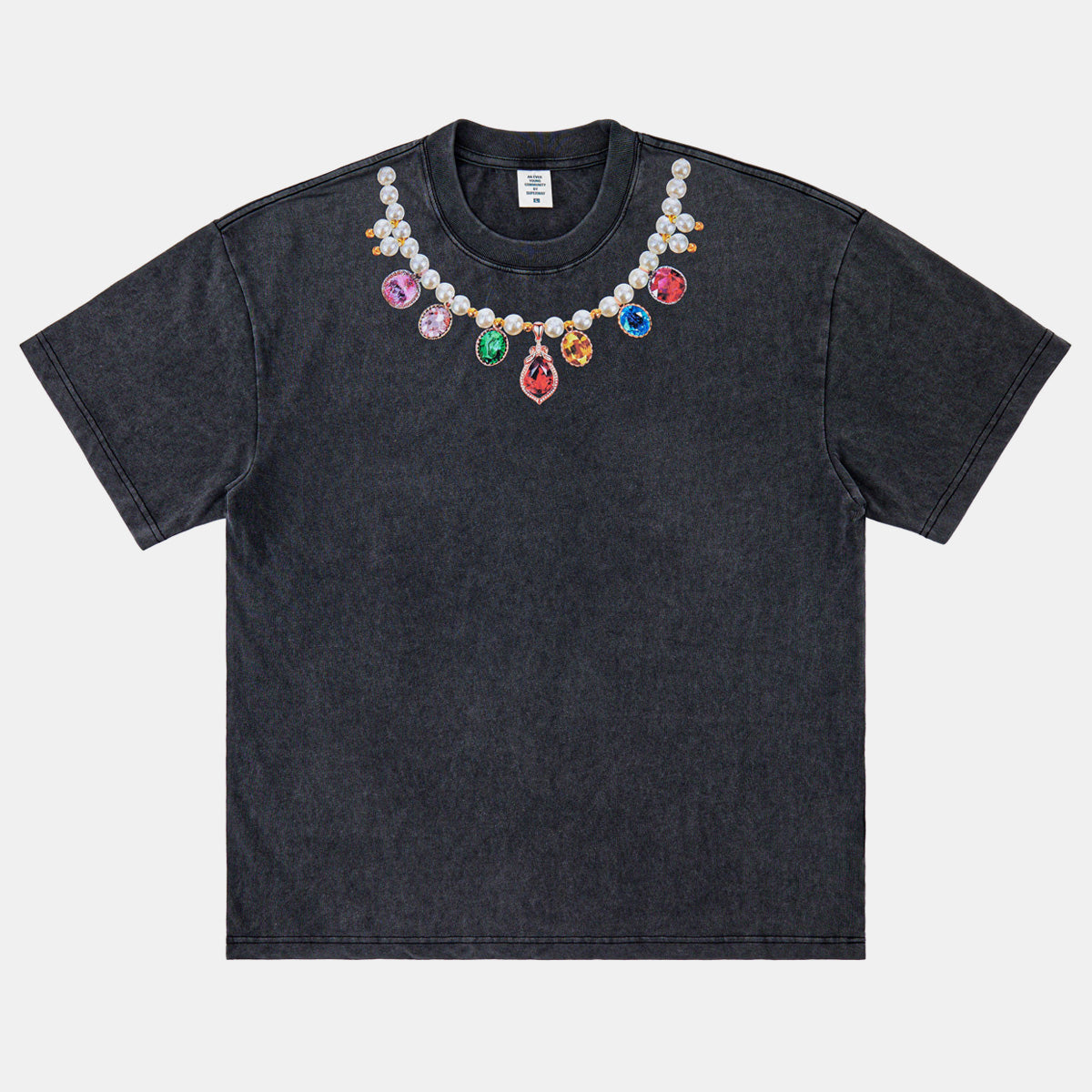 Vintage Jewel | Black T-shirt - Santo