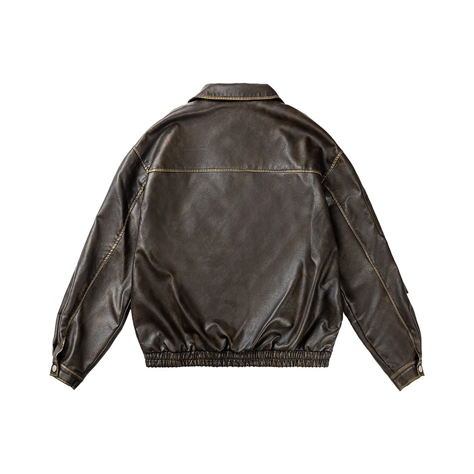 Leather Legacy | Classic Brown Bomber Jacket - Santo