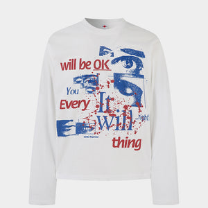 Oversized Eyes Print | Street Sweatshirt - Santo