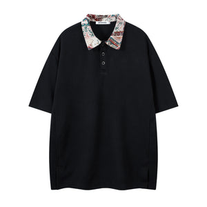 Patchwork Collar Design | Polo Shirt - Santo