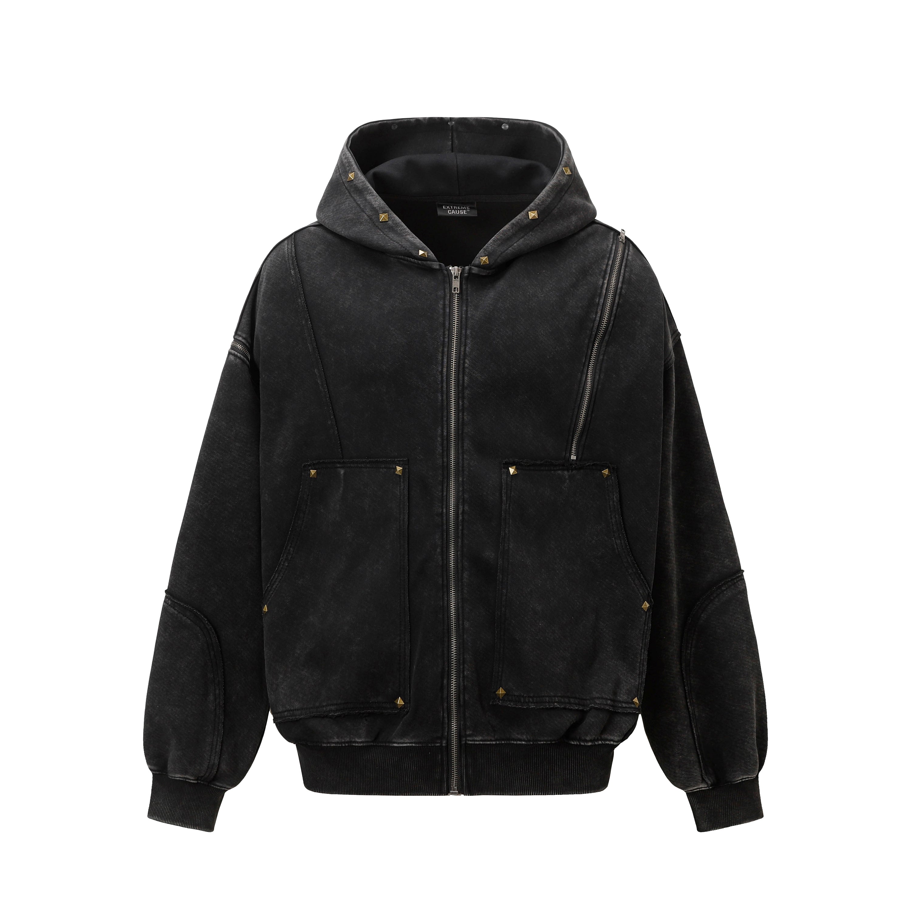 Washed Stitching Rivet | Hooded Jacket - Santo