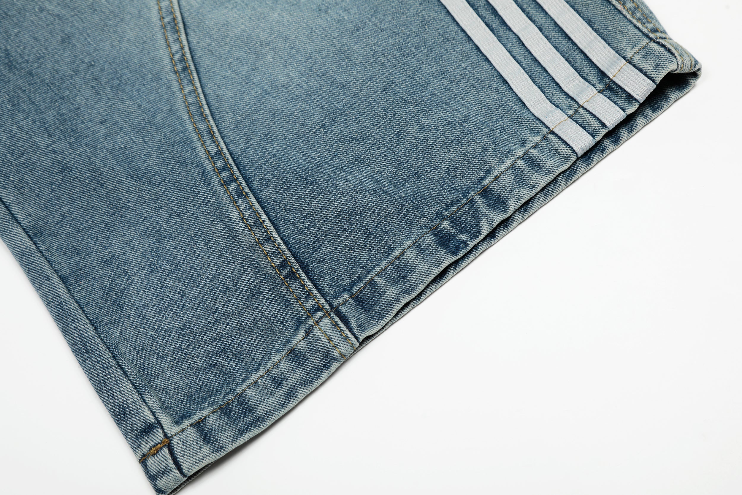 Vintage Stripe | Washed Denim Shorts