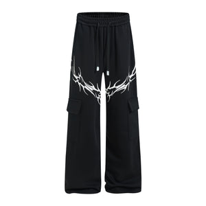 Barbed Flame Print | Graphic Sweatpants - Santo