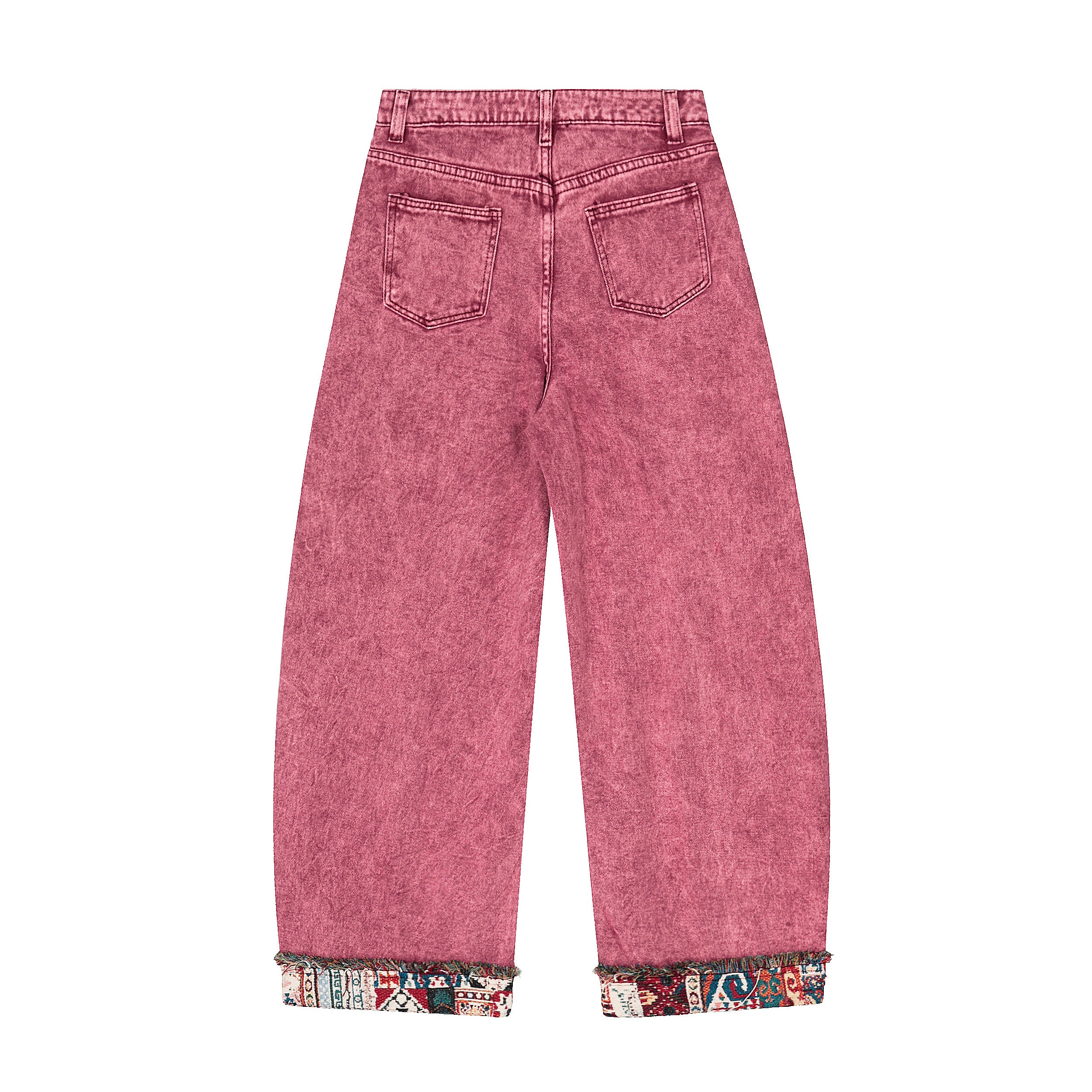 Patch Dream | Washed Rose Jeans with Tapestry Accents