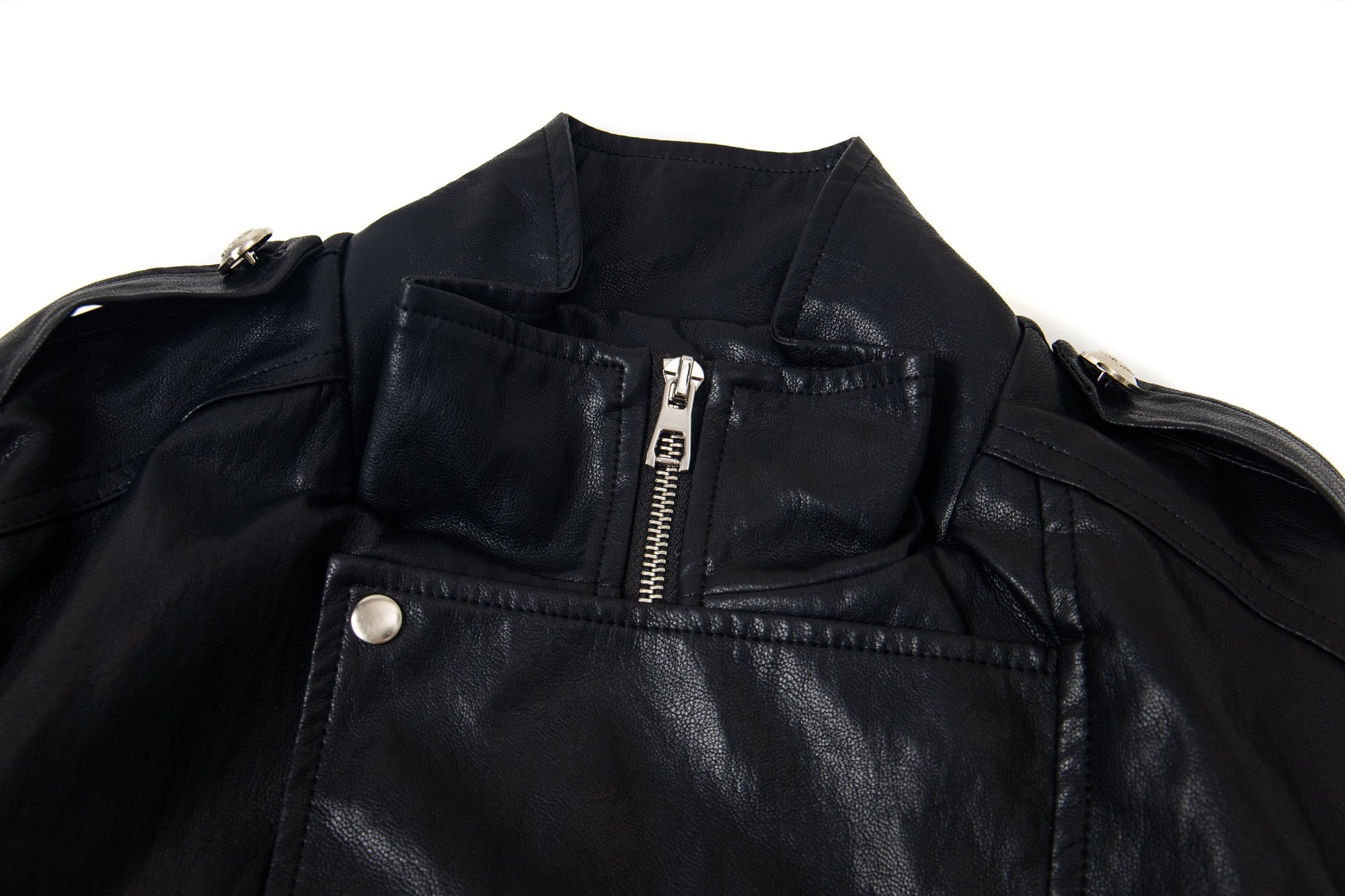 Street Rebel | Belted Faux Leather Moto Jacket