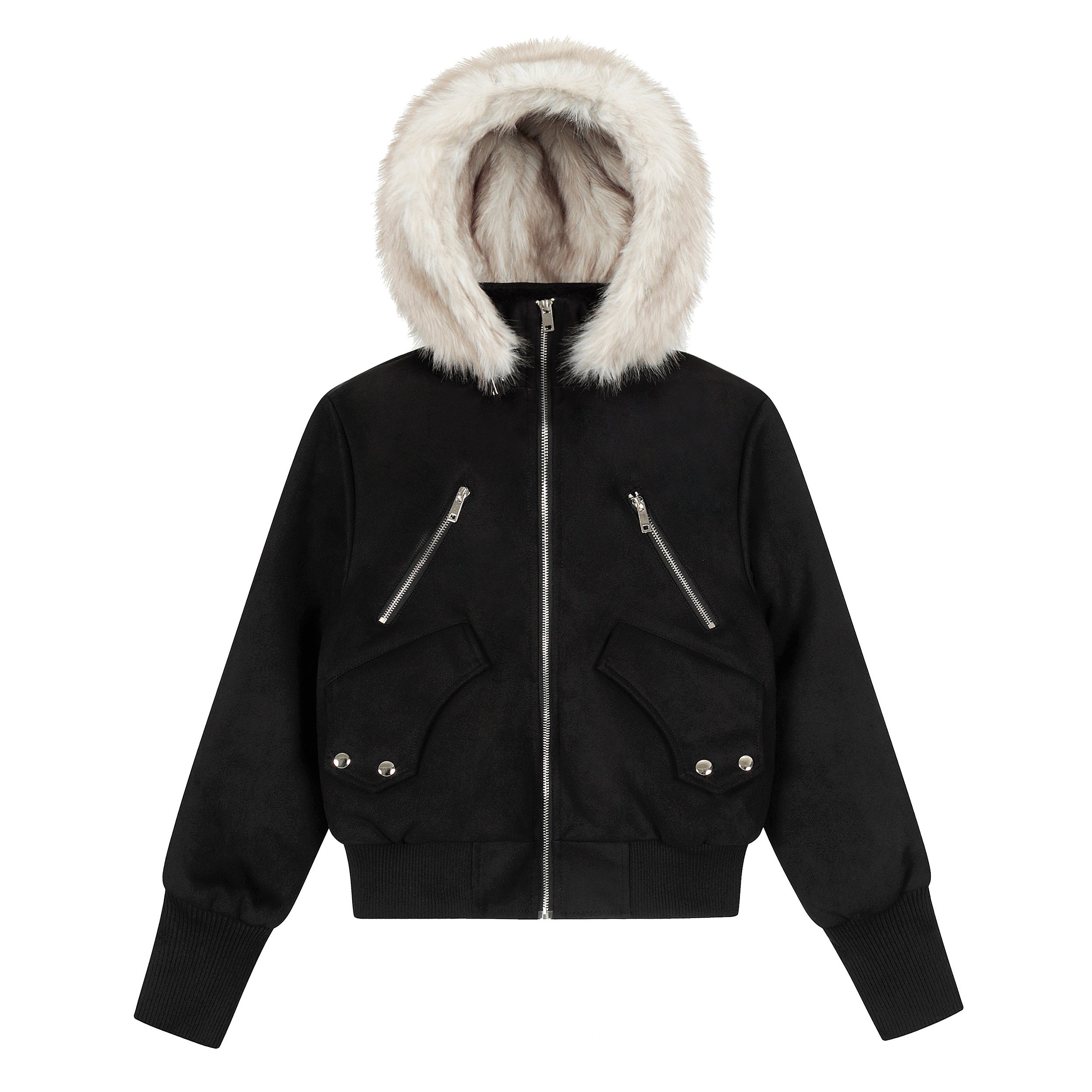 Urban Luxe | Bomber Jacket with Faux Fur Trim