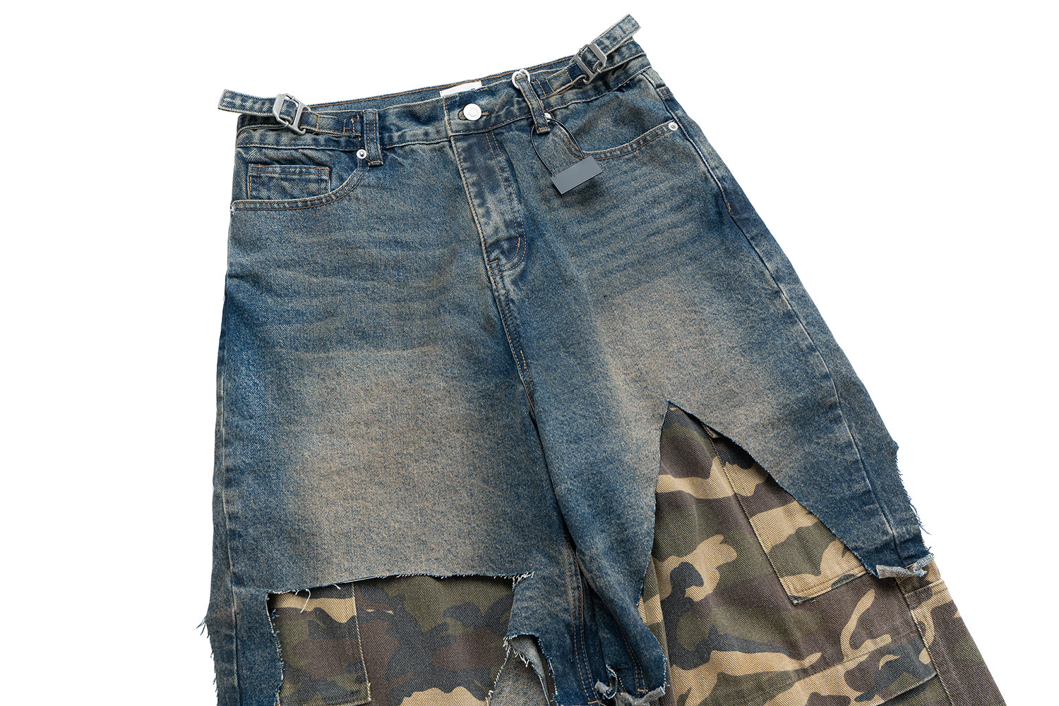 Deconstructed Denim Camo | Layered Jeans - Santo