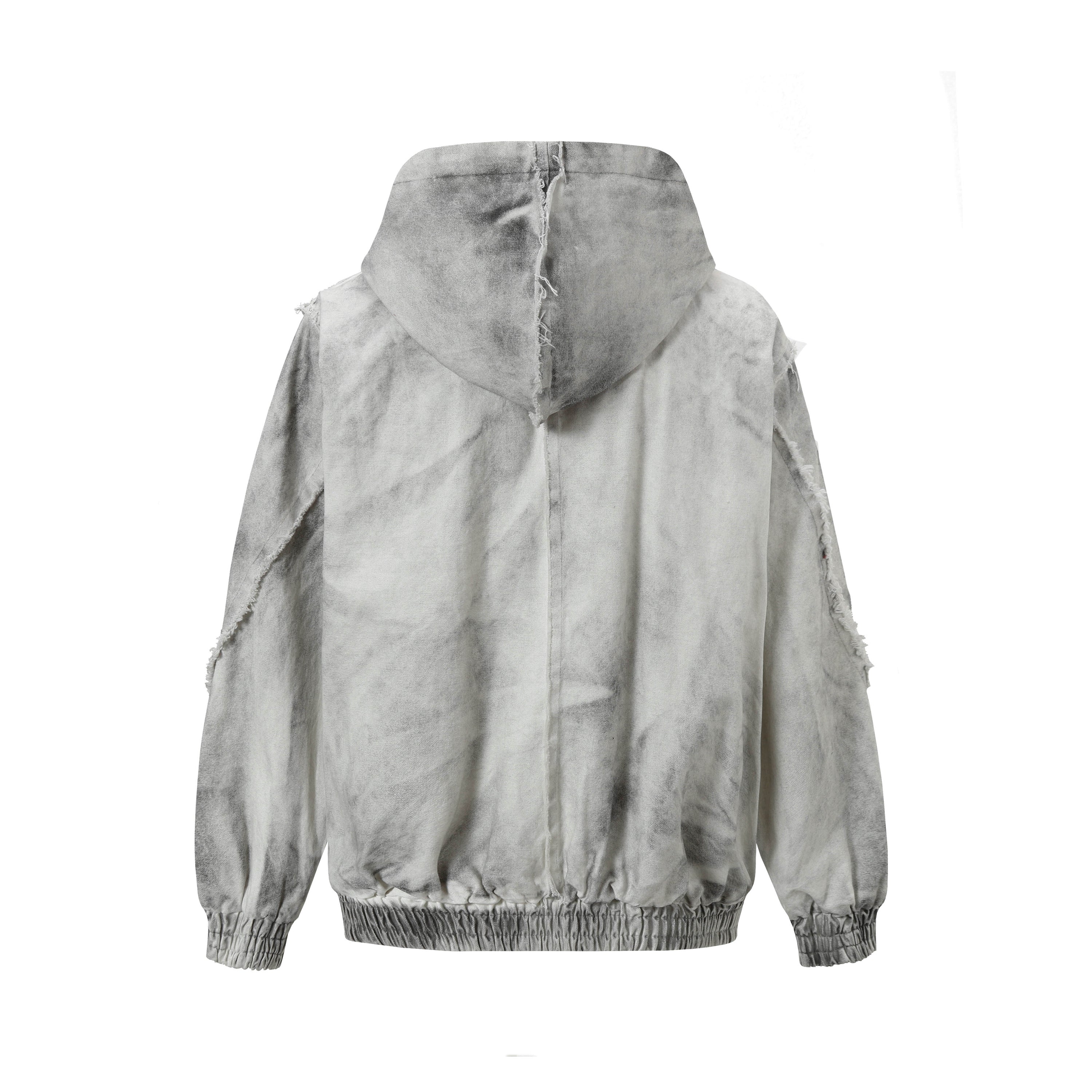 Washed Fray Edge | Hooded Jacket - Santo