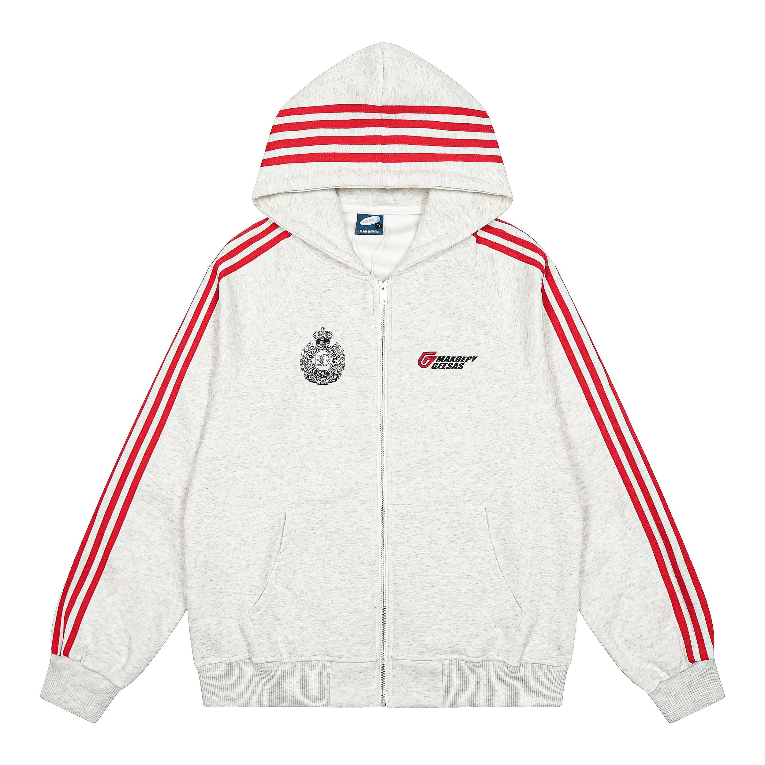 Retro Stripes | Varsity Zip Up Hoodie