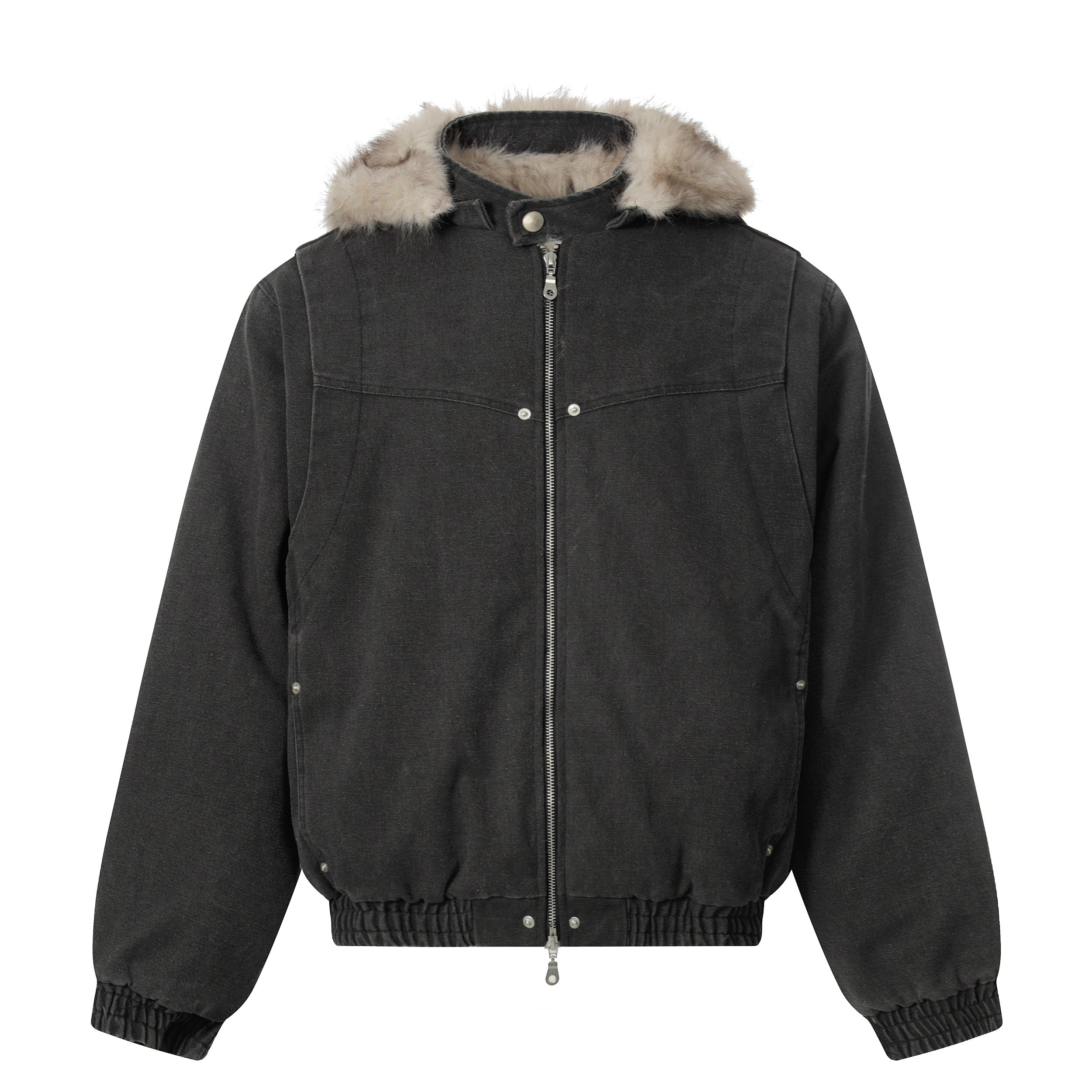 Denim Textured | Fur Streetwear Jacket