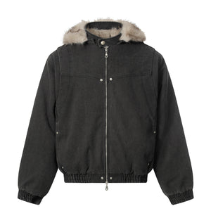 Denim Textured | Fur Streetwear Jacket