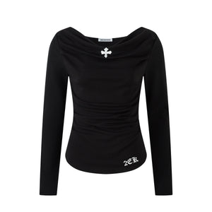 Cross Drape | One Shoulder Ruched Tee