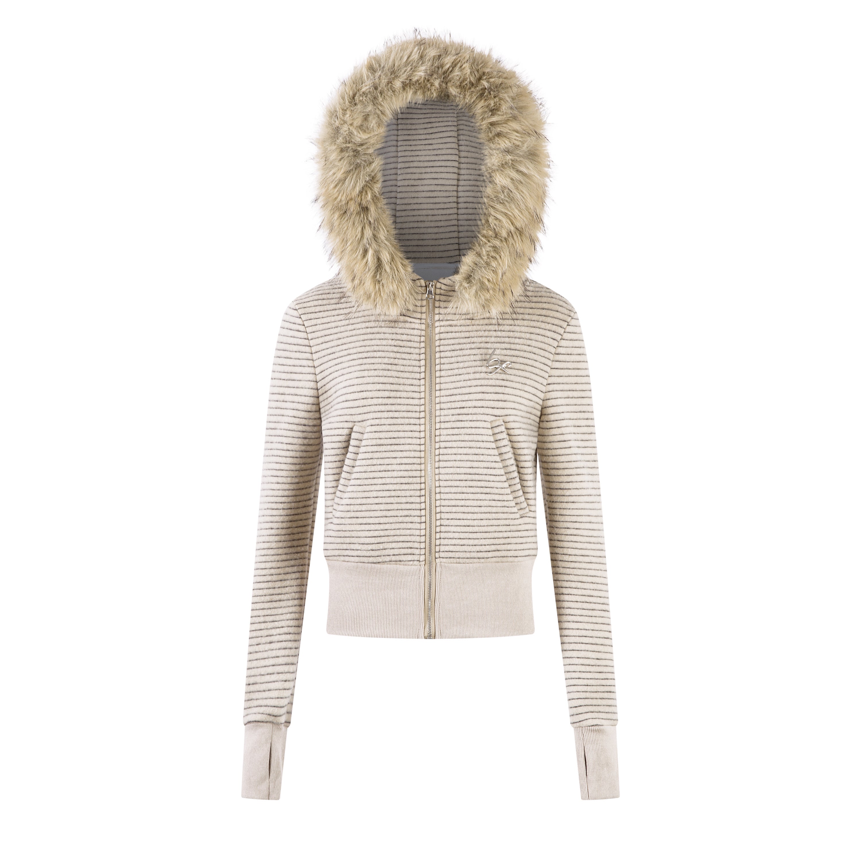 Stone Haze | Washed Denim Jacket with Zip Front