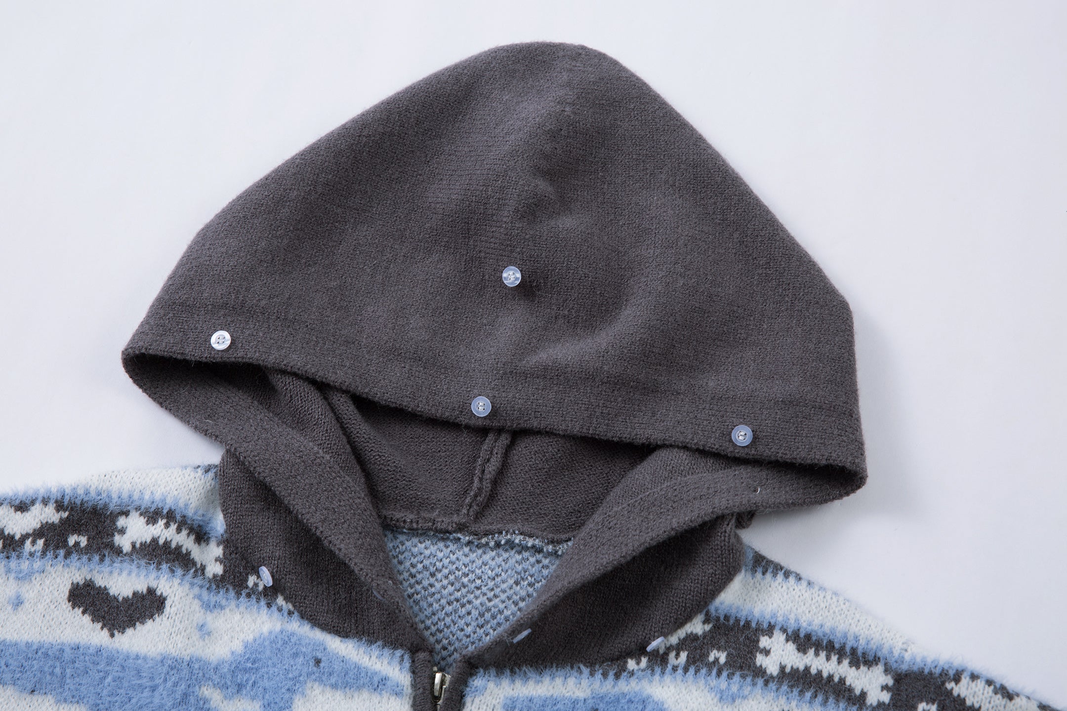Powder Star | Striped Knit Hoodie with Faux Fur Hood