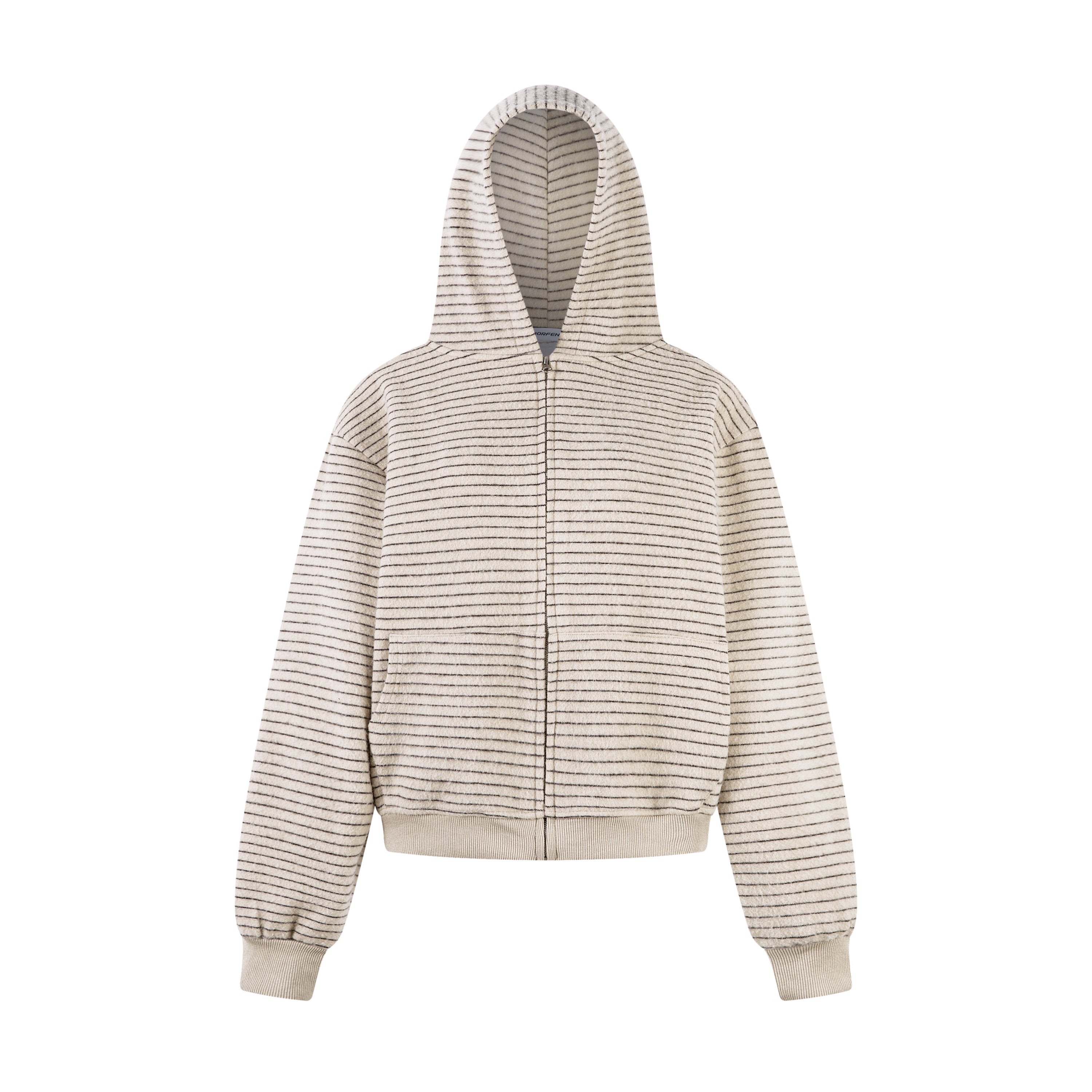 STRIPE CLOUD | Minimalist Knit Zip Hoodie