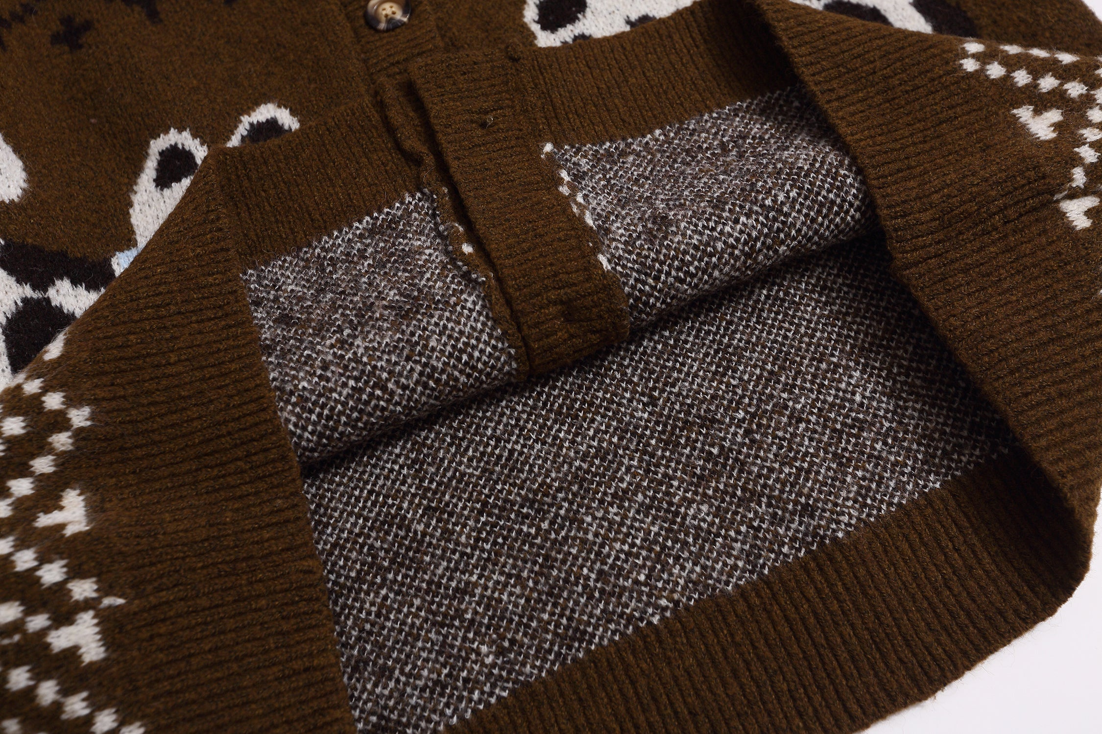 Snow Pup | Playful Pup Print Knit Cardigan