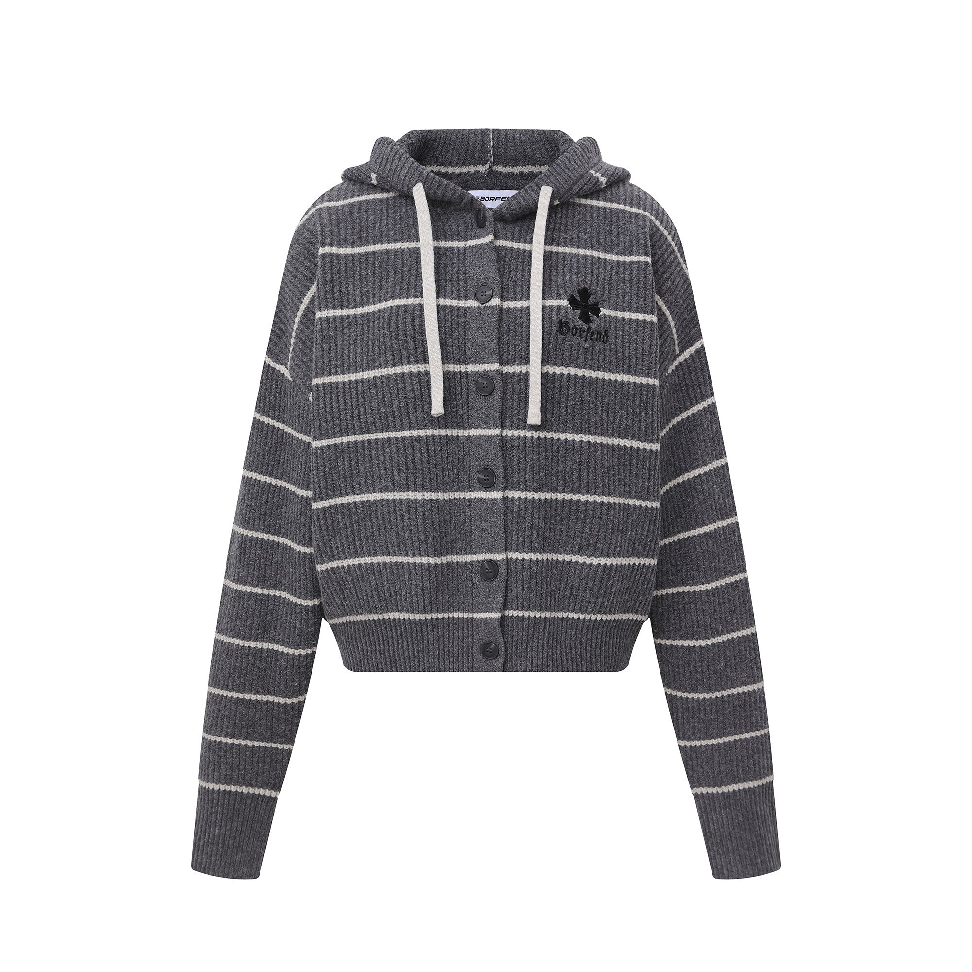 Stripe Hoodie | Button-Up Knit Cardigan