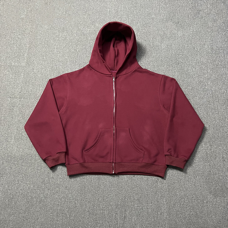 Minimalist Wine Red | Zip-Up Hoodie - Santo