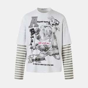 Street Anime Cartoon | Stripe Sweatshirt - Santo