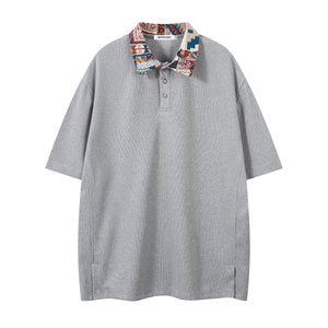 Patchwork Collar Design | Polo Shirt - Santo