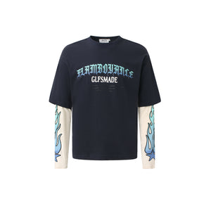 Vintage Flame Letter | Contrast Sweatshirt - Santo