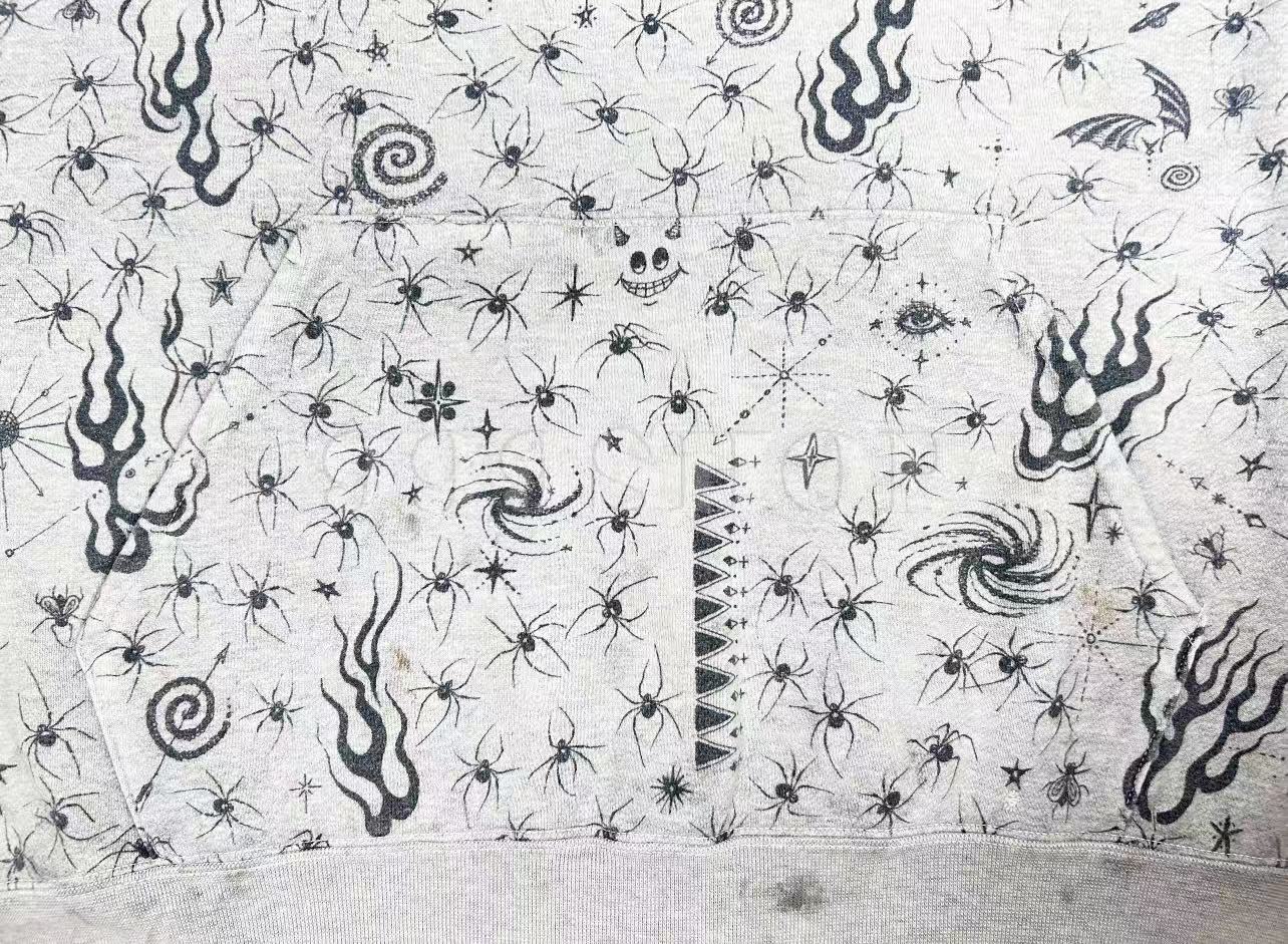 Mystic Burnout Print | Distressed Hoodie - Santo