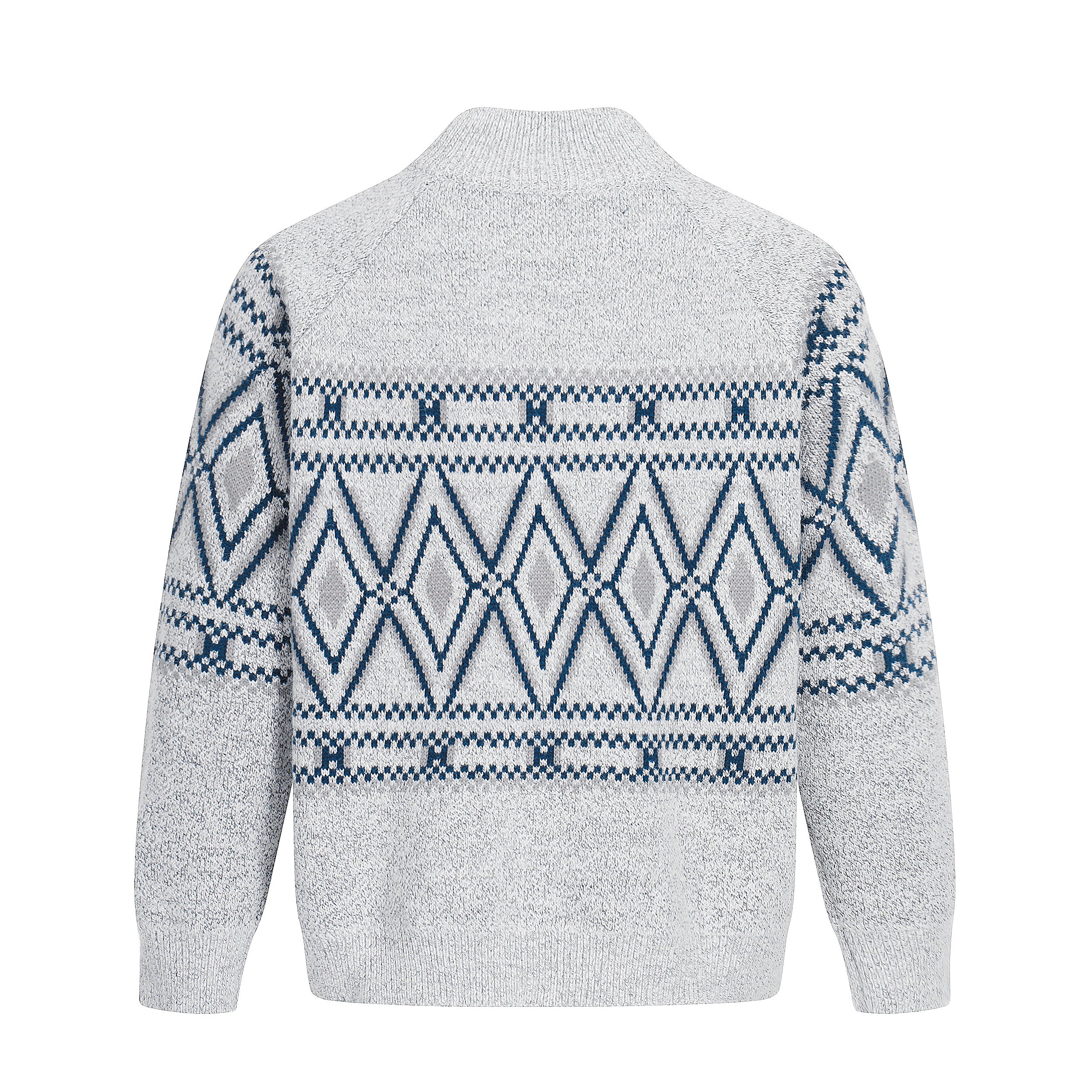 Maglione patchwork con nappe e texture