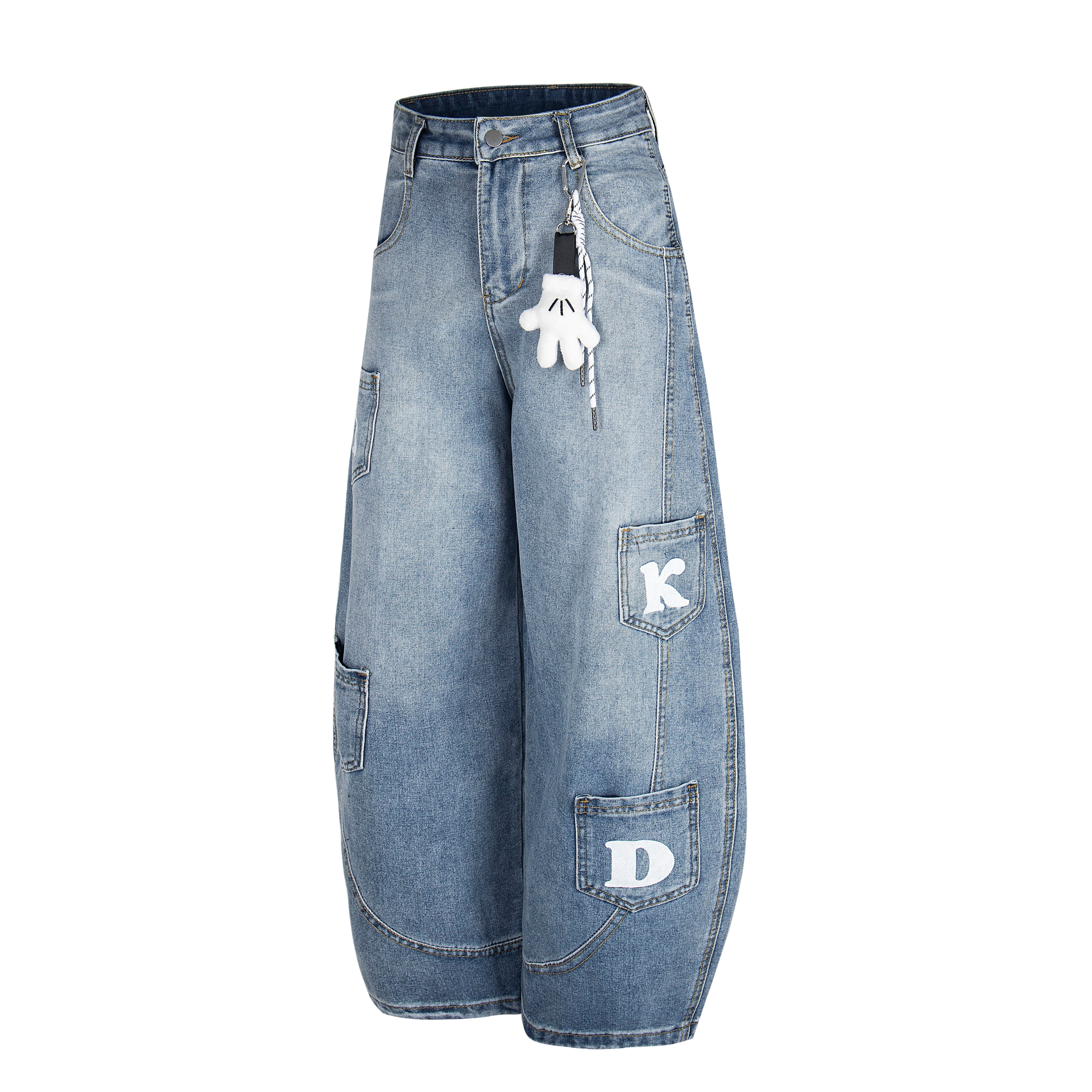 URBAN KID | Wide-Leg Denim Pocket Pants