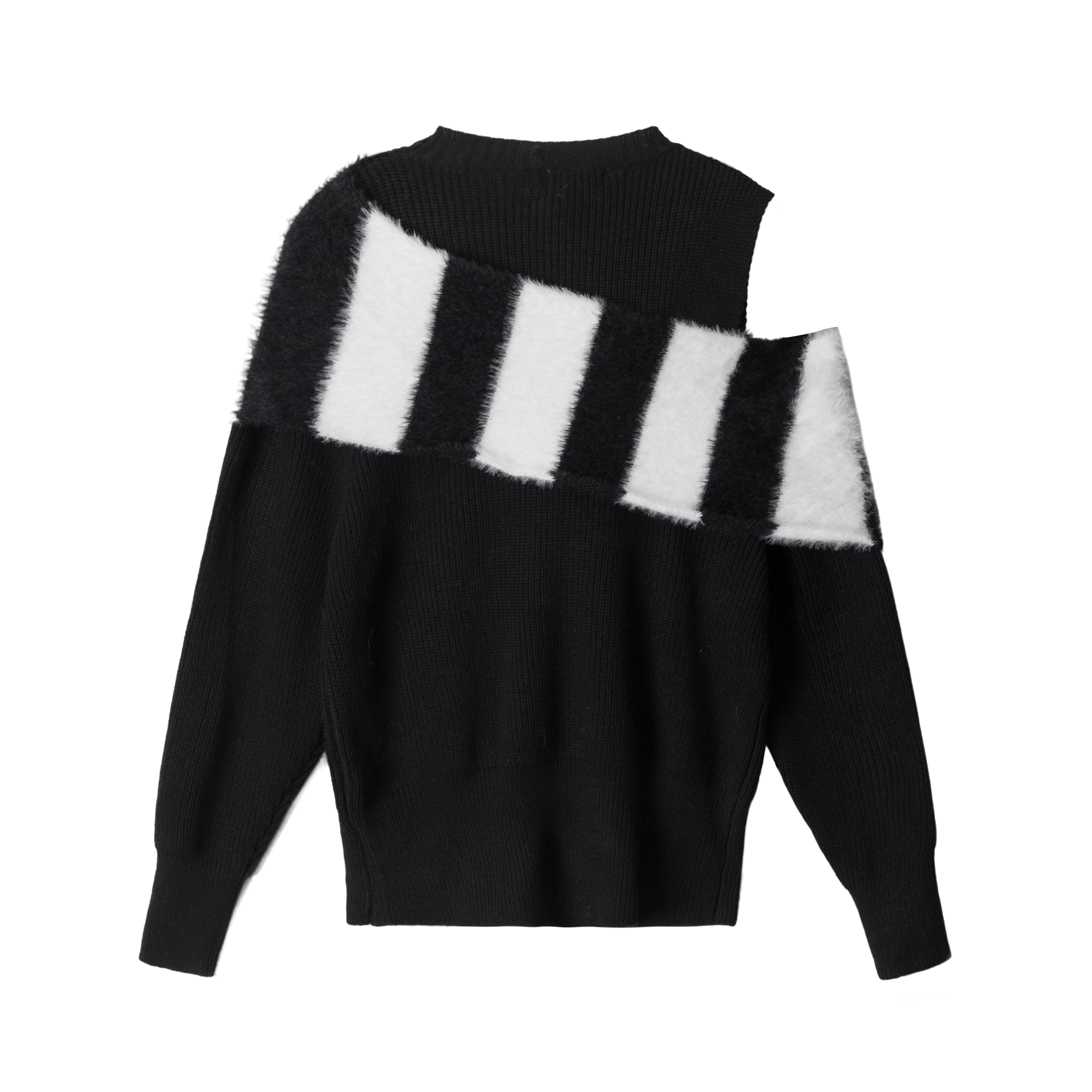 Star Stripe | One-Shoulder Knit Sweater with Scarf