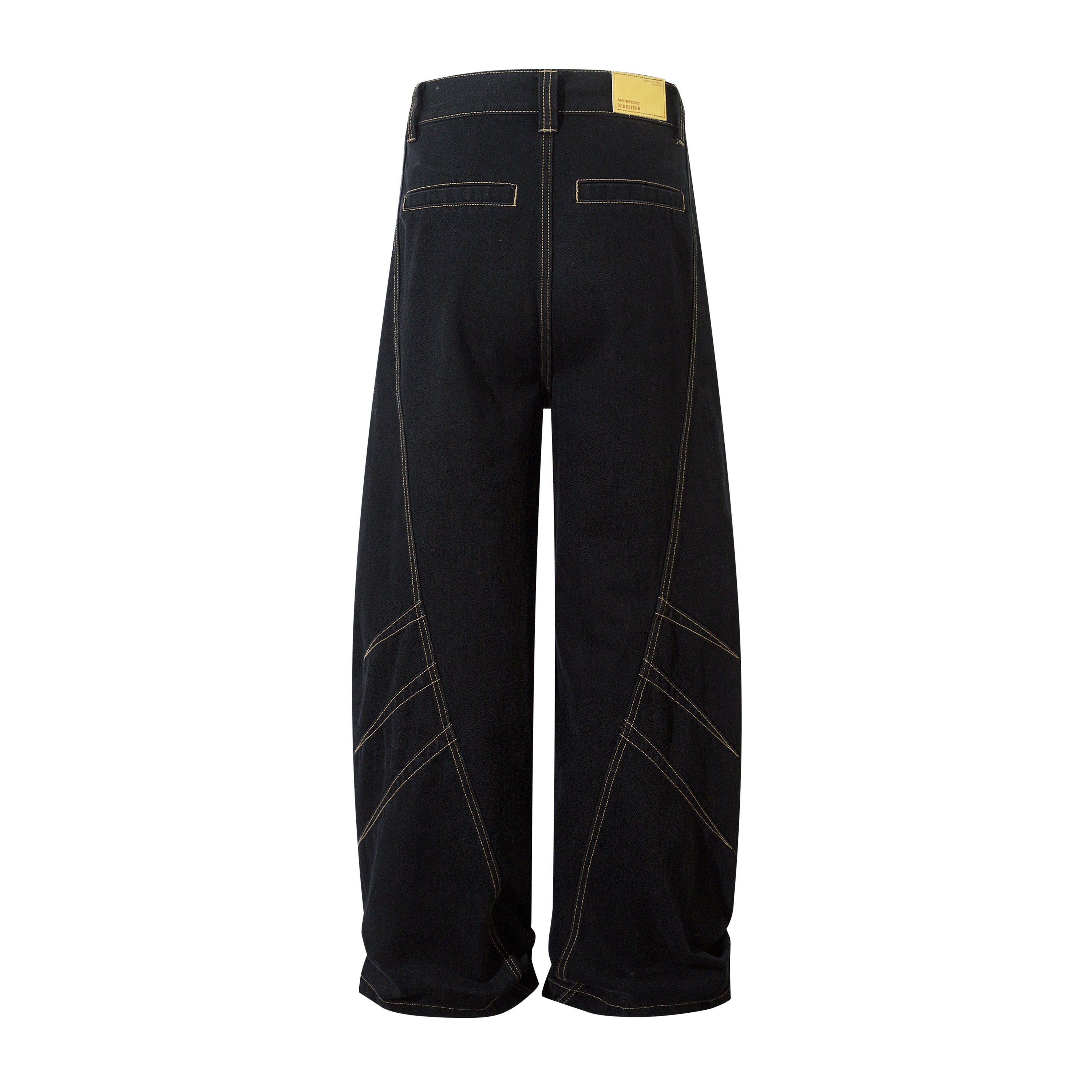 Geometric Stitch | Black Jeans - Santo